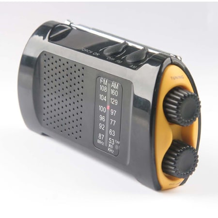 Acme United Handheld Portable Crank Radio With Flashlight 90423